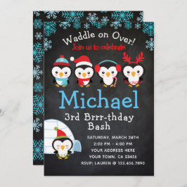 Penguin Birthday Uitnodiging