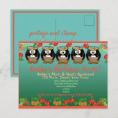 Penguin Birthday Uitnodiging (Voorkant / Achterkant)