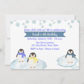 Penguin Birthday Uitnodiging (Voorkant)