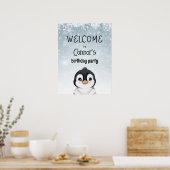 Penguin Birthday Welcome Sign Poster (Keuken)
