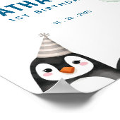 Penguin Birthday Welcome Sign Poster (Hoek)