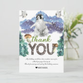 Penguin Birthday Winter Bedankkaart (Staand voorkant)