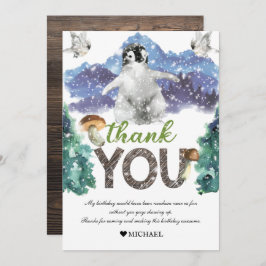 Penguin Birthday Winter Bedankkaart