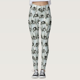 Penguin Black en White Cute Pattern Leggings