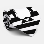 Penguin Black en White Striped Stropdas (Opgerold)