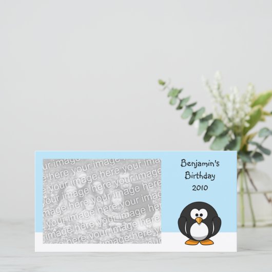 Penguin Blank Photo Style Aankondiging (Staand voorkant)