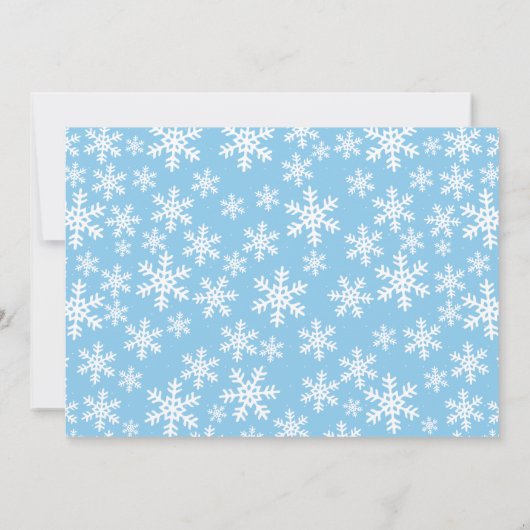 Penguin Blue Snowflakes Winter Onederland Birthday Kaart (Achterkant)