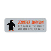 Penguin Blue Winter Return Address Label (Voorkant)