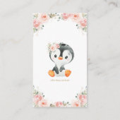Penguin Blush Pink Floral brengt boeken voor Baby  Informatiekaartje (Achterkant)