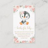 Penguin Blush Pink Floral brengt boeken voor Baby  Informatiekaartje (Voorkant)