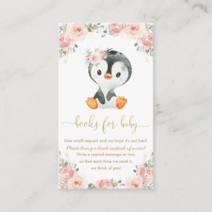 Penguin Blush Pink Floral brengt boeken voor Baby  Informatiekaartje