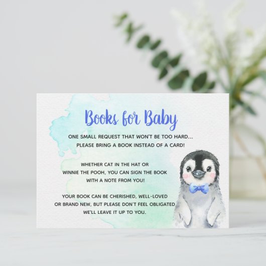 Penguin Books for Baby Card Boy Informatiekaartje (Staand voorkant)