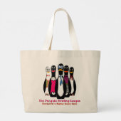 Penguin Bowling League Gepersonaliseerd Grote Tote Bag (Achterkant)