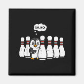 Penguin Bowling Ns Oh No Funny Bowler Player Men W Magneet (Voorkant)