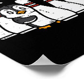 Penguin Bowling Pins Oh No Funny Bowler Player Man Poster (Hoek)