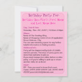 Penguin Bowling Verjaardagsfeestje Roze (gepersona Kaart (Achterkant)