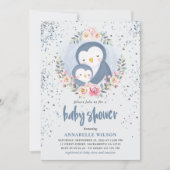 Penguin Boy Baby shower Kaart (Voorkant)