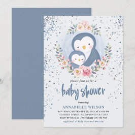Penguin Boy Baby shower Kaart