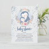 Penguin Boy Baby Virtual Shower Kaart (Staand voorkant)