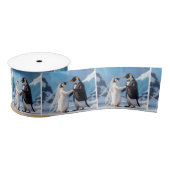 Penguin Bride and Groom Dancing On Ice Satijnen Lint (Spoel)