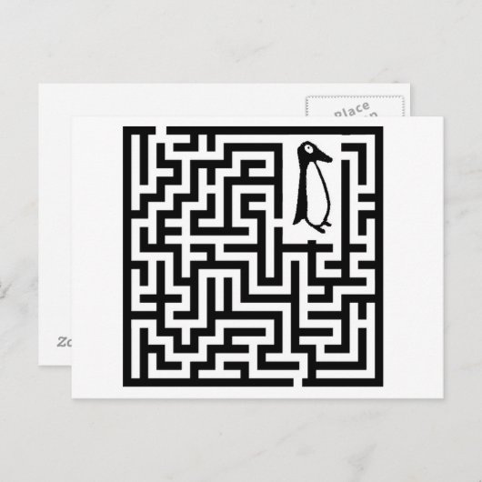 Penguin Briefkaart Maze door Joke App Tv Tm (Voorkant / Achterkant)