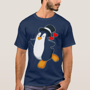 Penguin bruidegom cilinder bruiloft t-shirt