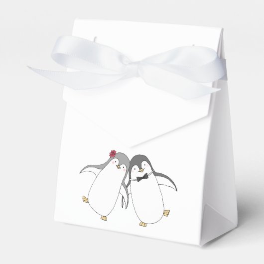Penguin Bruiloft Favor Box Schattige Penguin Bruil Bedankdoosjes (Voorkant Zijde)