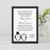 Penguin bruiloft uitnodiging (Staand voorkant)