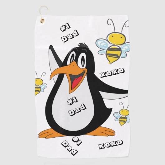Penguin Bumblebee Golf Handdoek #1 Papa (Voorkant)