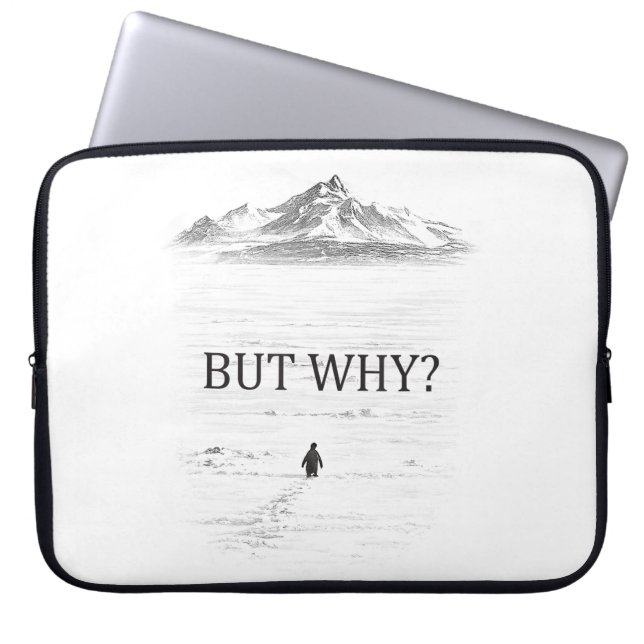 Penguin But Why Mountains  Laptop Sleeve (Voorkant)