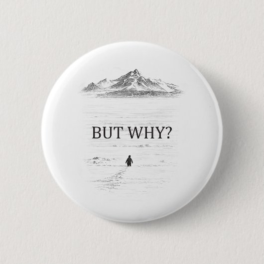 Penguin But Why Mountains Penguin Ronde Button 5,7 Cm (Voorkant)