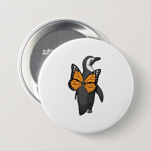Penguin Butterfly vleugels Ronde Button 7,6 Cm (Voorkant /achterkant)