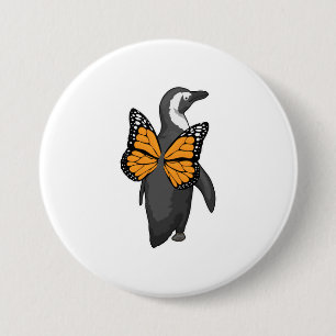 Penguin Butterfly vleugels Ronde Button 7,6 Cm