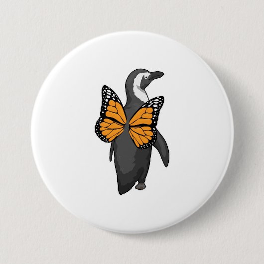 Penguin Butterfly vleugels Ronde Button 7,6 Cm (Voorkant)