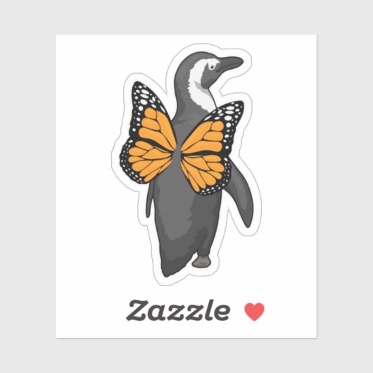 Penguin Butterfly vleugels Sticker (Vel)