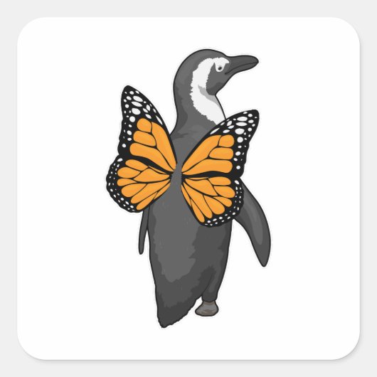 Penguin Butterfly vleugels Vierkante Sticker (Voorkant)