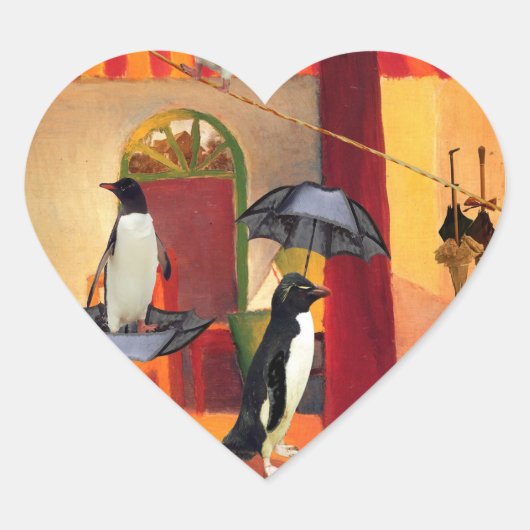 Penguin Cafe Hart Sticker (Voorkant)