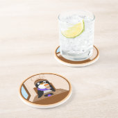 Penguin Cafe Sandstone Onderzetter (Zijkant)