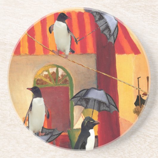 Penguin Cafe Zandsteen Onderzetter (Voorkant)
