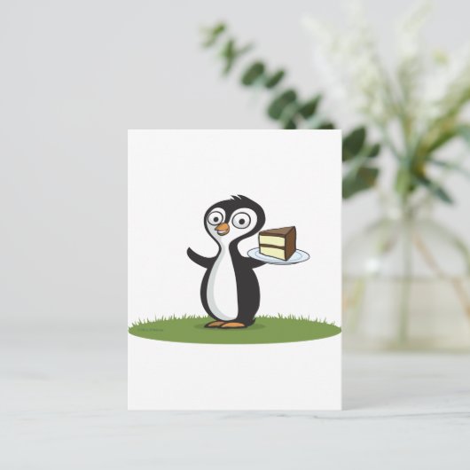 Penguin Cake Briefkaart (Staand voorkant)