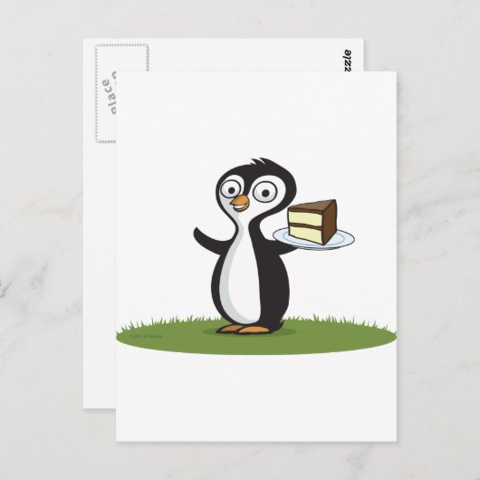 Penguin Cake Briefkaart (Voorkant / Achterkant)