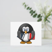 Penguin Carrying Books Briefkaart (Staand voorkant)