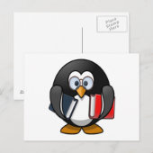 Penguin Carrying Books Briefkaart (Voorkant / Achterkant)