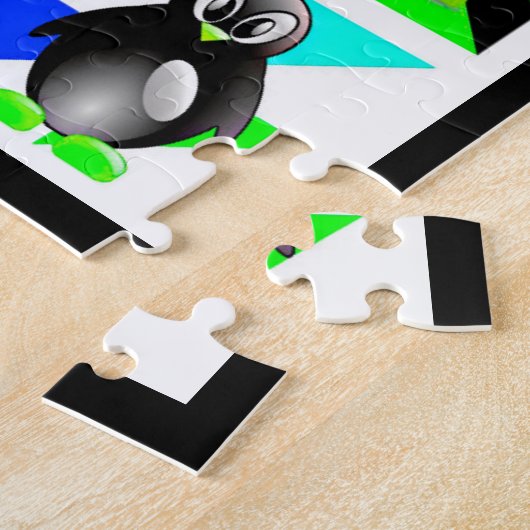 Penguin Cartoon Vogels Abstract Kunstcollage Legpuzzel (Zijkant)