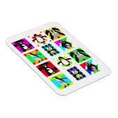 Penguin Cartoon Vogels Abstract Kunstcollage Magneet (Rechterzijde)