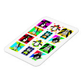 Penguin Cartoon Vogels Abstract Kunstcollage Magneet (Linkerzijde)