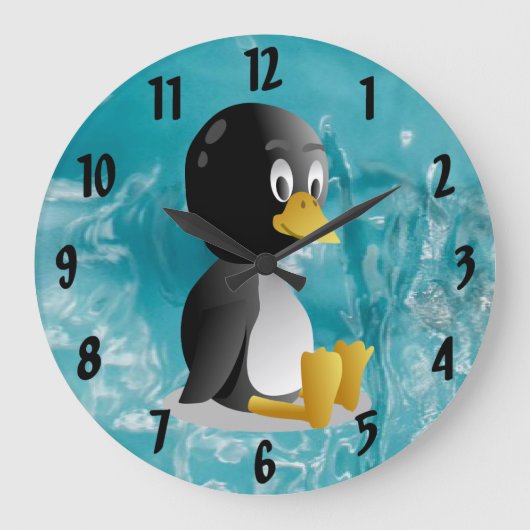 Penguin cartoon Wall klok (Voorkant)