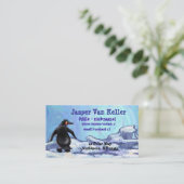 Penguin Character Behind and Front Visitekaartjes (Staand voorkant)