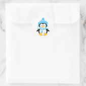Penguin Charm Winter Vakantie Ronde Sticker (Tas)