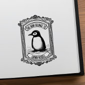 Penguin Chick Aangepaste Naam Boekplaat Rubberstempel